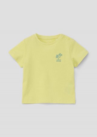 s.Oliver T-Shirt aus Baumwolle mit Stickerei - helles zitrone