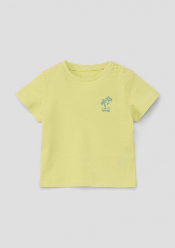 s.Oliver T-Shirt aus Baumwolle mit Stickerei - helles zitrone