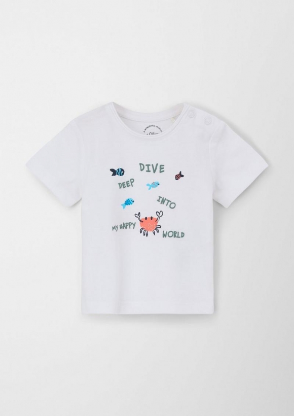 s.Oliver T-Shirt mit Grafik-Print - weiß
