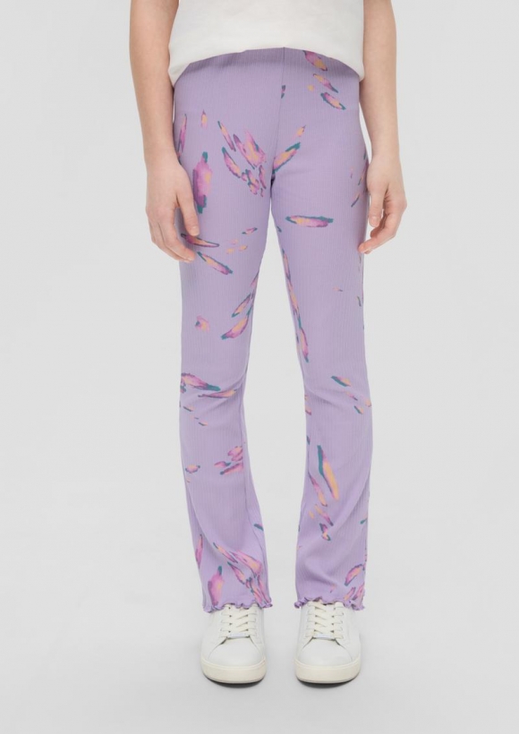s.Oliver Skinny: Leggings mit All-over-Print - lavendel