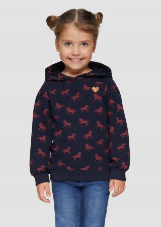 s.Oliver Kapuzen-Sweatshirt mit All-over-Print - navy