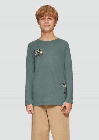 s.Oliver Longsleeve mit modischen Patches - schiefergrau