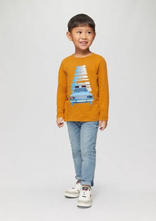 s.Oliver Longsleeve mit effektvollem Print - senf