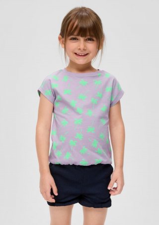 s.Oliver T-Shirt mit überschnittenen Schultern und All-over-Print - lavendel
