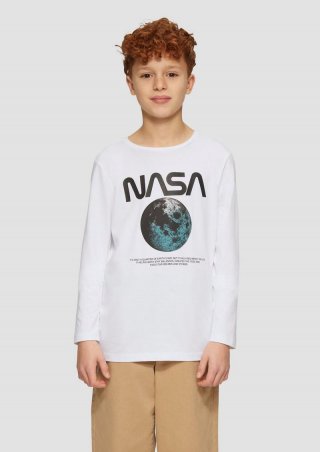 s.Oliver Langarmshirt mit NASA®-Print - weiß