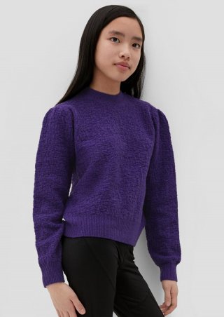 s.Oliver Pullover mit Puffärmeln - flieder