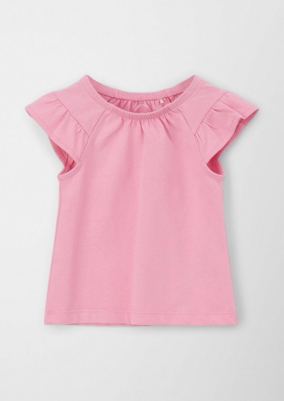 s.Oliver T-Shirt mit Volants - rosa