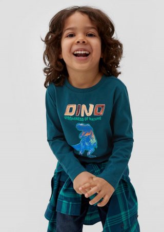 s.Oliver Longsleeve mit Frontprint - petrol