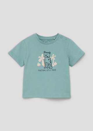 s.Oliver T-Shirt mit Frontprint - helles petrol