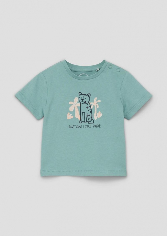 s.Oliver T-Shirt mit Frontprint - helles petrol