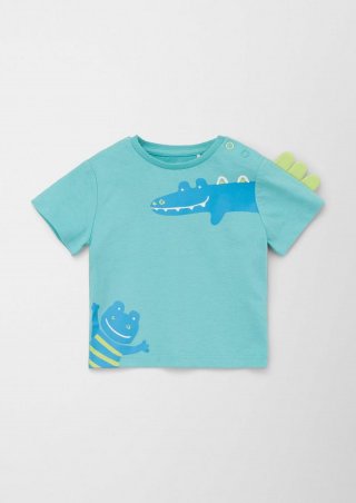 s.Oliver T-Shirt mit Zacken-Applikation - pastelltürkis