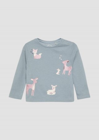 s.Oliver Longsleeve mit Glitzerprint - blassblau