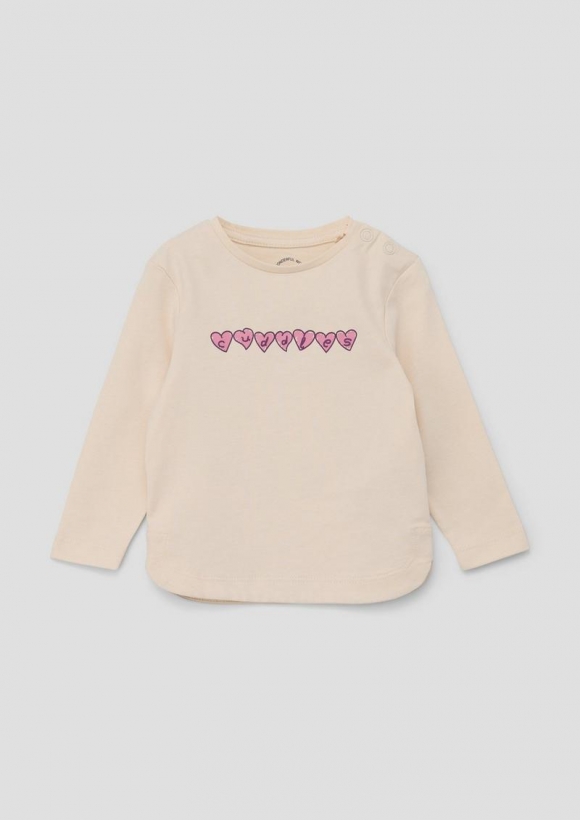 s.Oliver Longsleeve mit Frontprint - helles sand