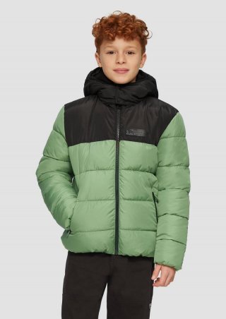 s.Oliver Steppjacke mit Kontrast-Details und Fleecefutter - hellgrün