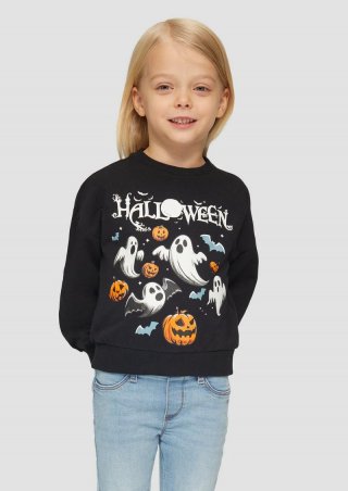 s.Oliver Unisex Sweatshirt mit Halloween-Print - schwarz