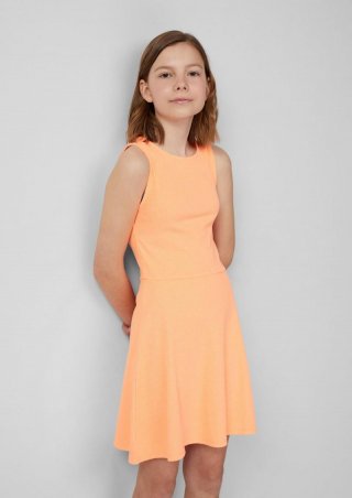 s.Oliver Ausgestelltes Kleid aus Rippware - hellorange