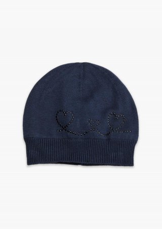 s.Oliver Feinstrickmütze mit Artwork - navy