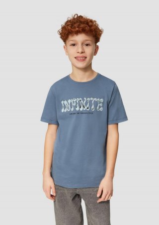 s.Oliver Jersey-T-Shirt mit 3D-Print - blassblau
