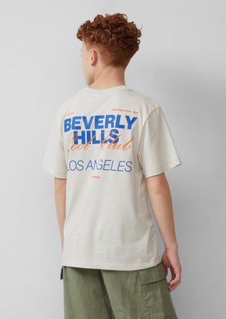 s.Oliver T-Shirt mit Rückenprint und überschnittenen Schultern - wollweiß