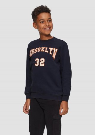 s.Oliver Sweatshirt mit Garment Dye und Schriftprint - navy