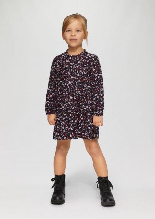s.Oliver Kurzes Kleid im A-Shape mit Rüschenkragen - navy