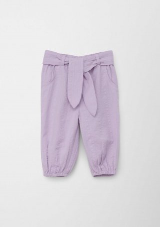 s.Oliver Baumwollhose mit Crêpe-Struktur - lavendel