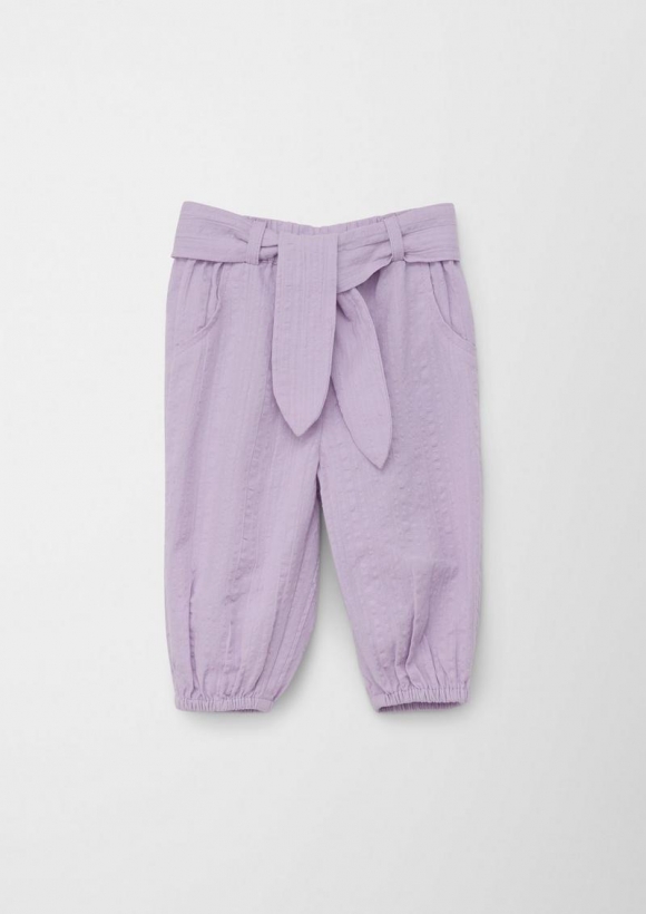 s.Oliver Baumwollhose mit Crêpe-Struktur - lavendel