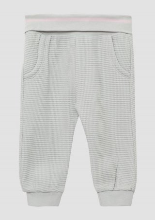 s.Oliver Weiche Sweat-Hose mit Waffelstruktur - hellgrau