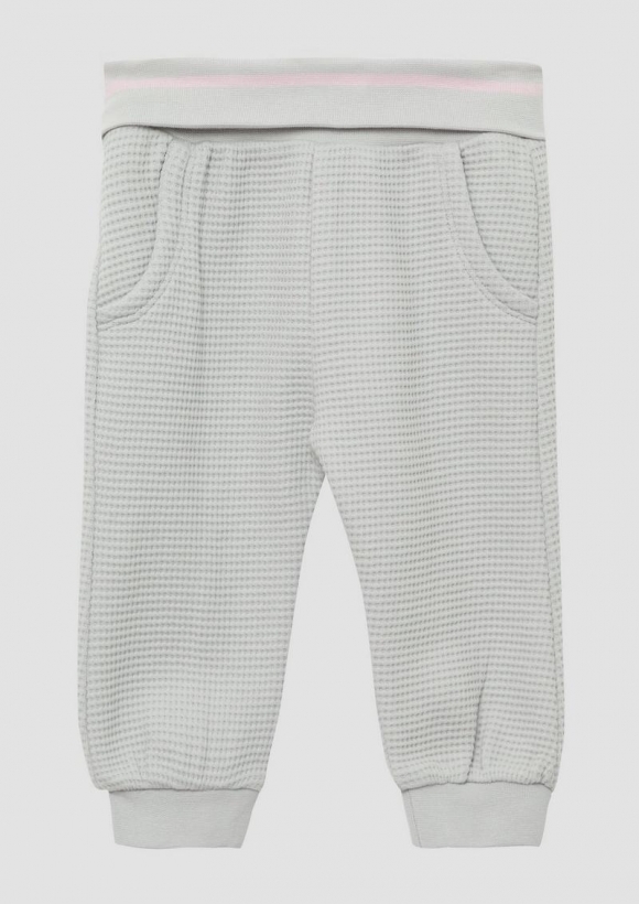 s.Oliver Weiche Sweat-Hose mit Waffelstruktur - hellgrau