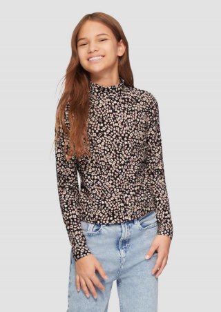 s.Oliver Eng anliegendes Longsleeve in Scuba-Qualität - schwarz