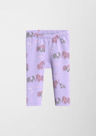 s.Oliver Leggings aus Baumwollstretch mit All-over-Print - lavendel