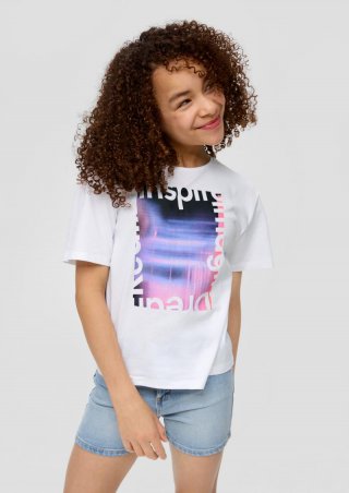 s.Oliver T-Shirt mit Frontprint - weiß