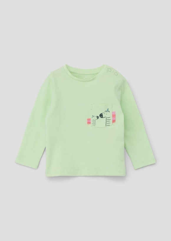 s.Oliver Longsleeve aus Baumwolle - hellgrün