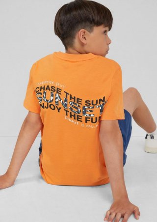 s.Oliver Baumwoll-T-Shirt mit Front- und Rückenprint - bernstein