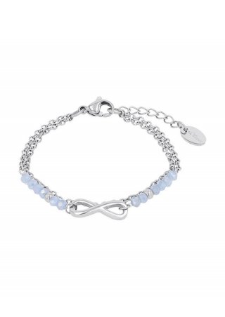 s.Oliver Silber-Armband mit Infinity-Anhänger und Schmuckperlen - silber