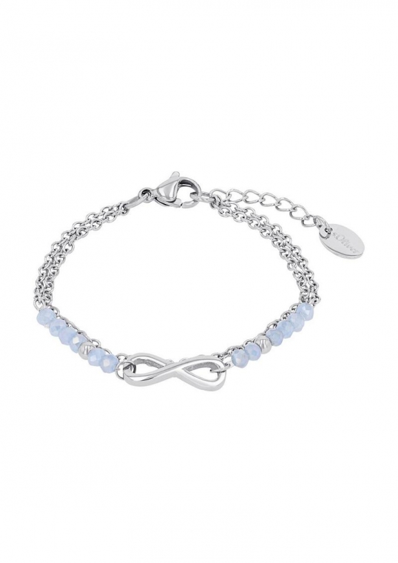 s.Oliver Silber-Armband mit Infinity-Anhänger und Schmuckperlen - silber