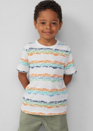 s.Oliver Baumwoll-T-Shirt mit All-over-Print - weiß