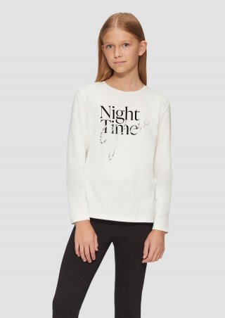 s.Oliver Print-Shirt mit Schmucksteinen - ecru