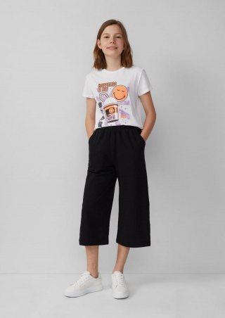 s.Oliver Strukturierte Culotte im Loose Fit - schwarz