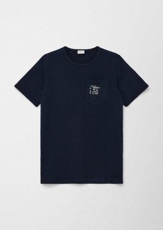 s.Oliver T-Shirt mit Print-Detail - navy
