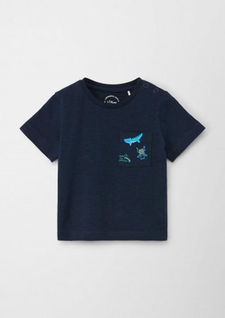 s.Oliver T-Shirt mit Print-Detail - navy