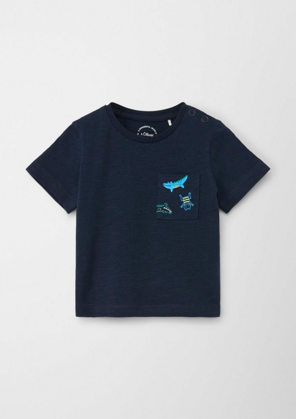 s.Oliver T-Shirt mit Print-Detail - navy