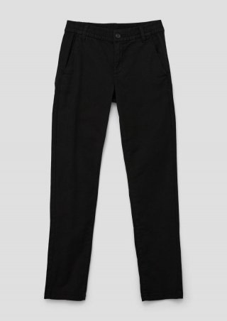 s.Oliver Chino: Hose mit Dobby-Struktur - schwarz