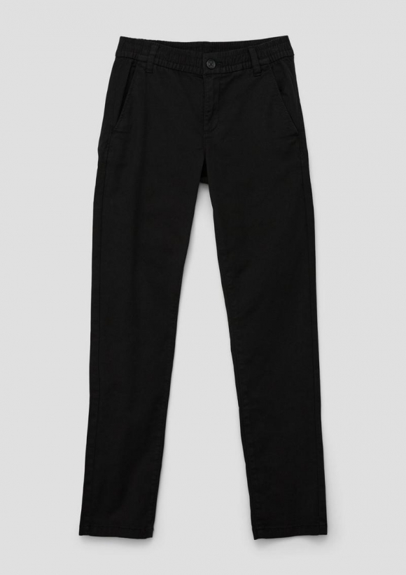 s.Oliver Chino: Hose mit Dobby-Struktur - schwarz