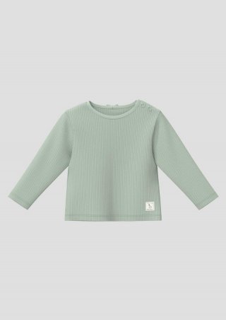 s.Oliver Longsleeve aus Rippware mit Schleifen-Detail - salbeigrün
