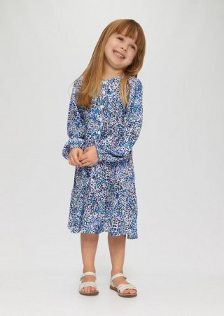 s.Oliver Midikleid aus Viskosecrêpe mit All-Over Muster - creme