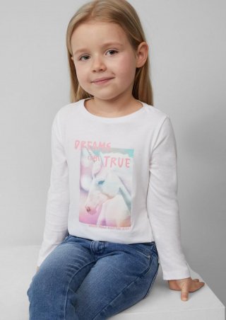 s.Oliver Langarmshirt in A-Shape aus Baumwolle - weiß