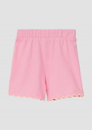 s.Oliver Baumwoll-Shorts mit Bogenkante und Elastikbund - pink