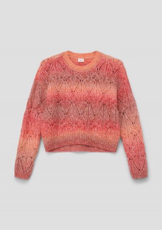 s.Oliver Strickpullover mit Ajourmuster - rostrot