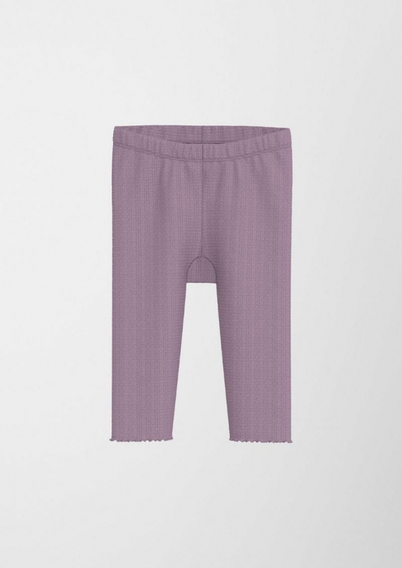 s.Oliver Leggings aus Baumwollmix mit Ajourmuster - lavendel